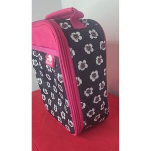 Igloo Insulated Black Pink Floral lunchbox W Handle Zip Around Bag Floral Clean